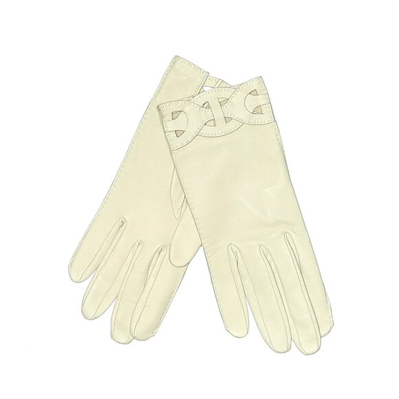 Hermès Size 7 1/2 Vintage ivory white lambskin gloves w/ designer box - Picture 1 of 6